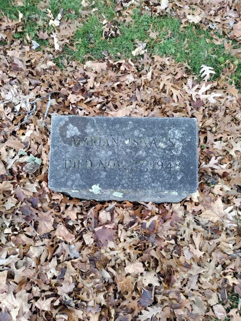 Marian Isaacs's grave. Photo 2