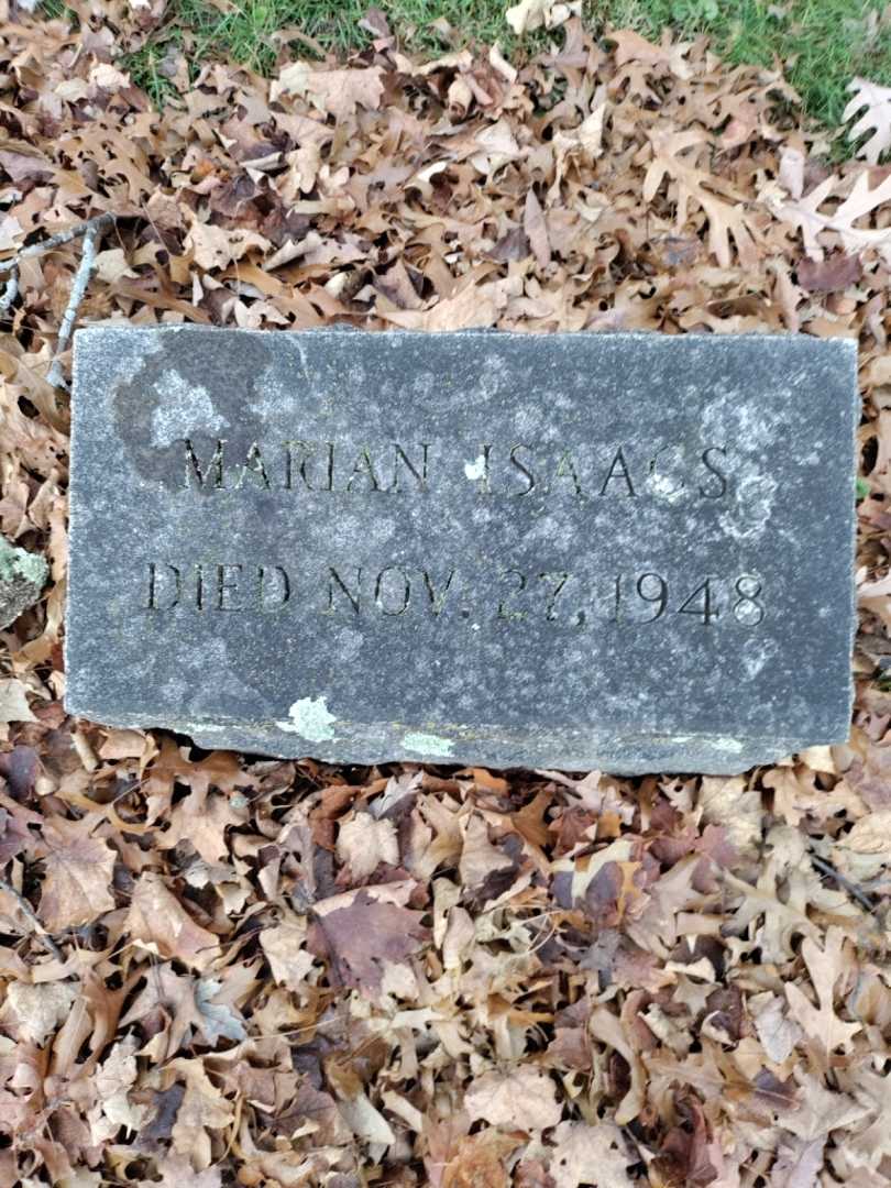 Marian Isaacs's grave. Photo 3