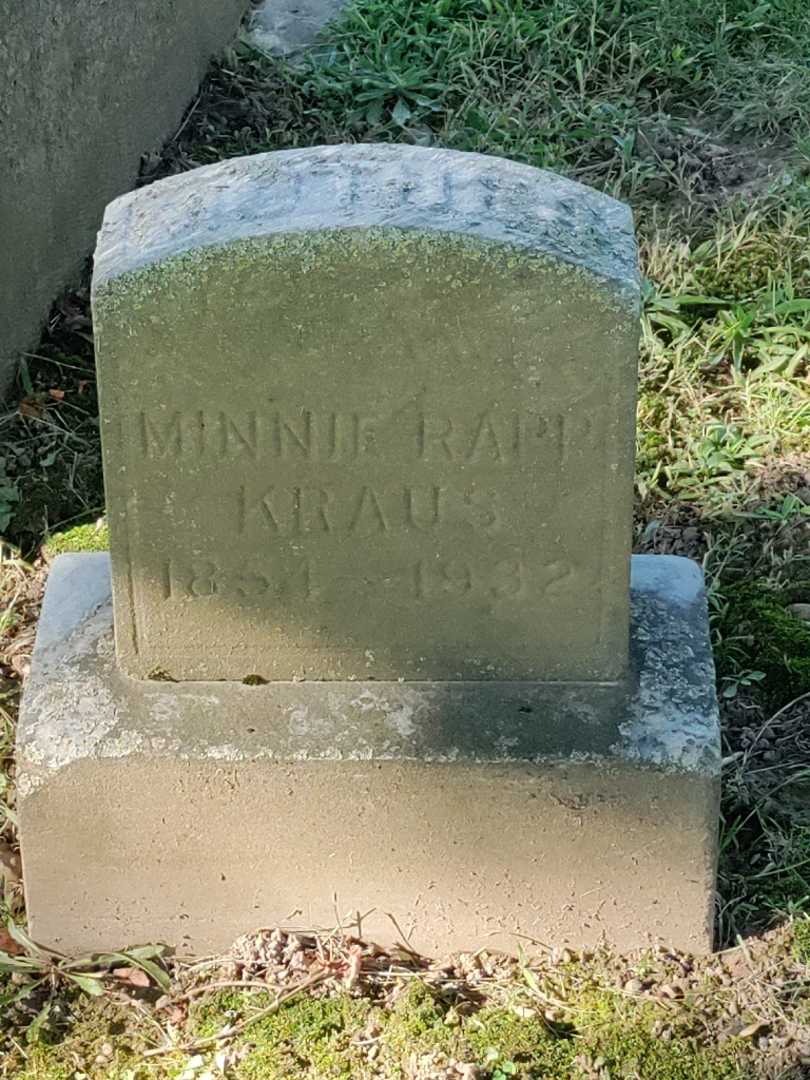 Minnie Rapp Kraus's grave. Photo 3