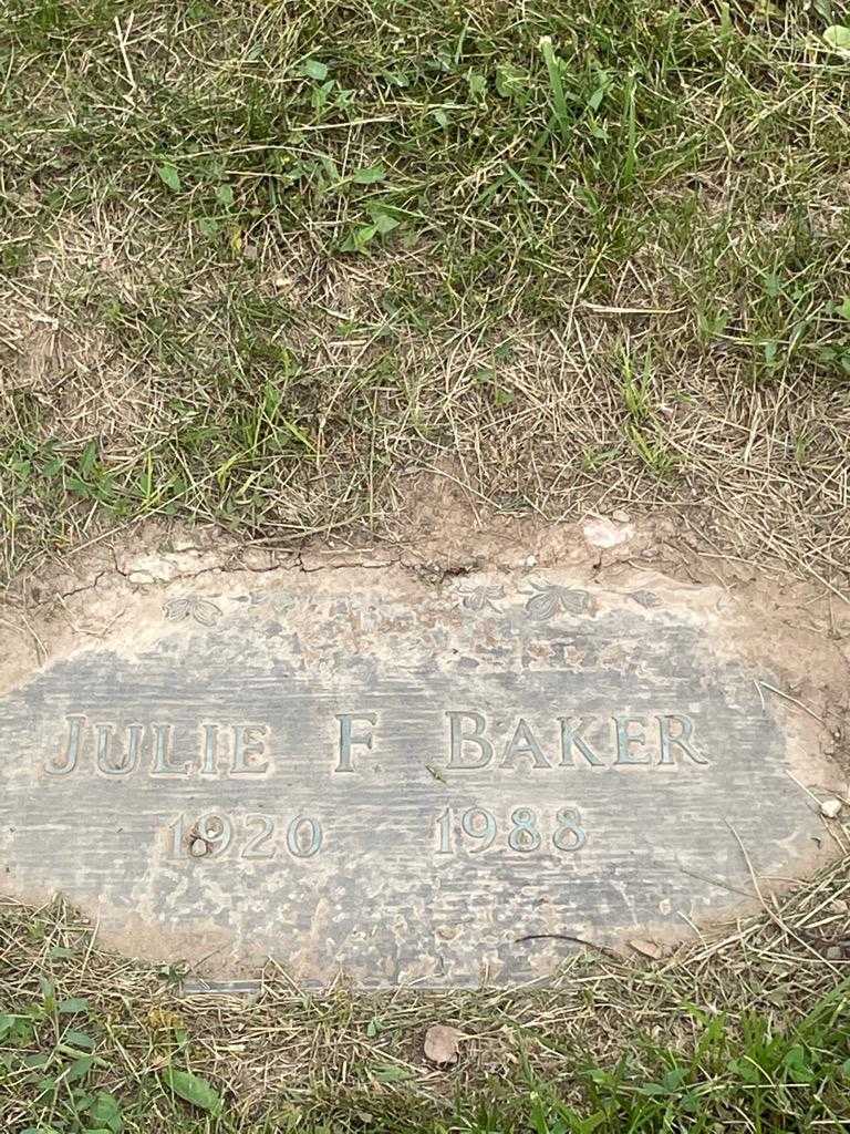 Julie F. Baker's grave. Photo 3