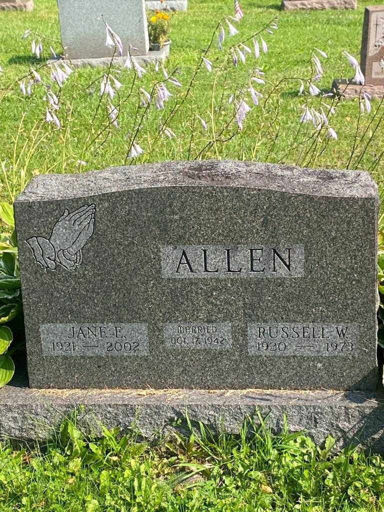 Jane E. Allen's grave. Photo 3
