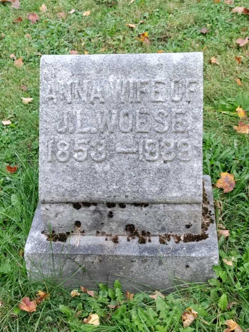 Anna R. Woese's grave. Photo 3