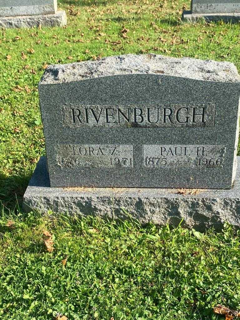 Lora Z. Rivenburgh's grave. Photo 3