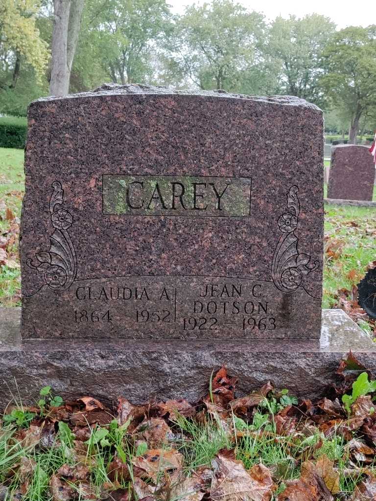 Claudia A. Carey's grave. Photo 3