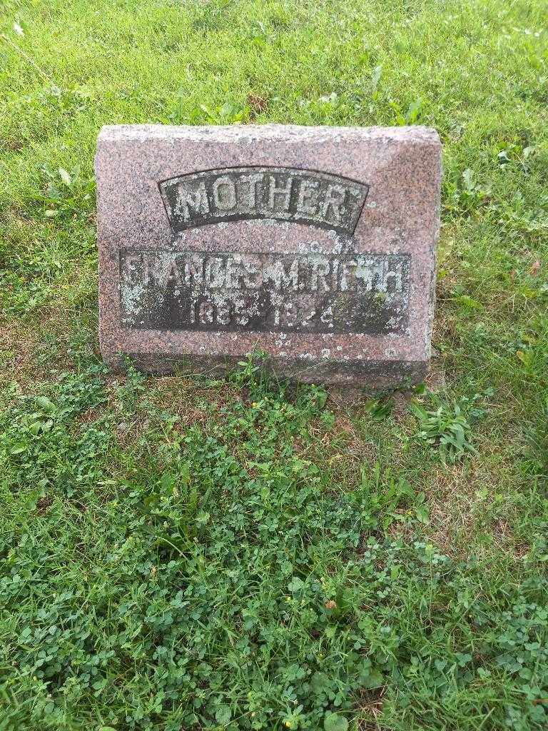 Frances M. Rieth's grave. Photo 2