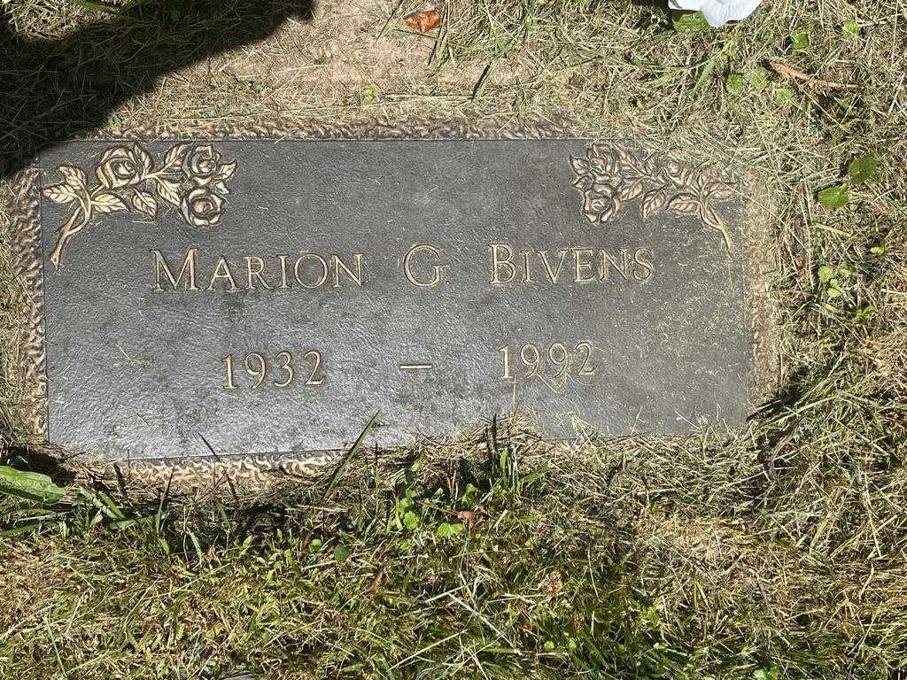 Marion G. Bivens's grave. Photo 1