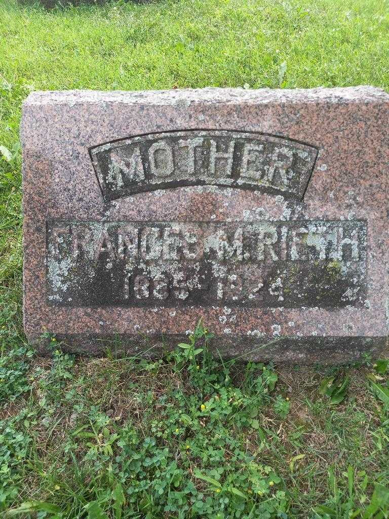 Frances M. Rieth's grave. Photo 3