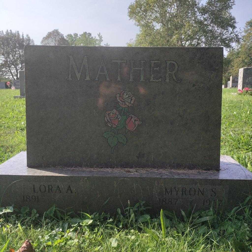 Lora A. Mather's grave. Photo 3