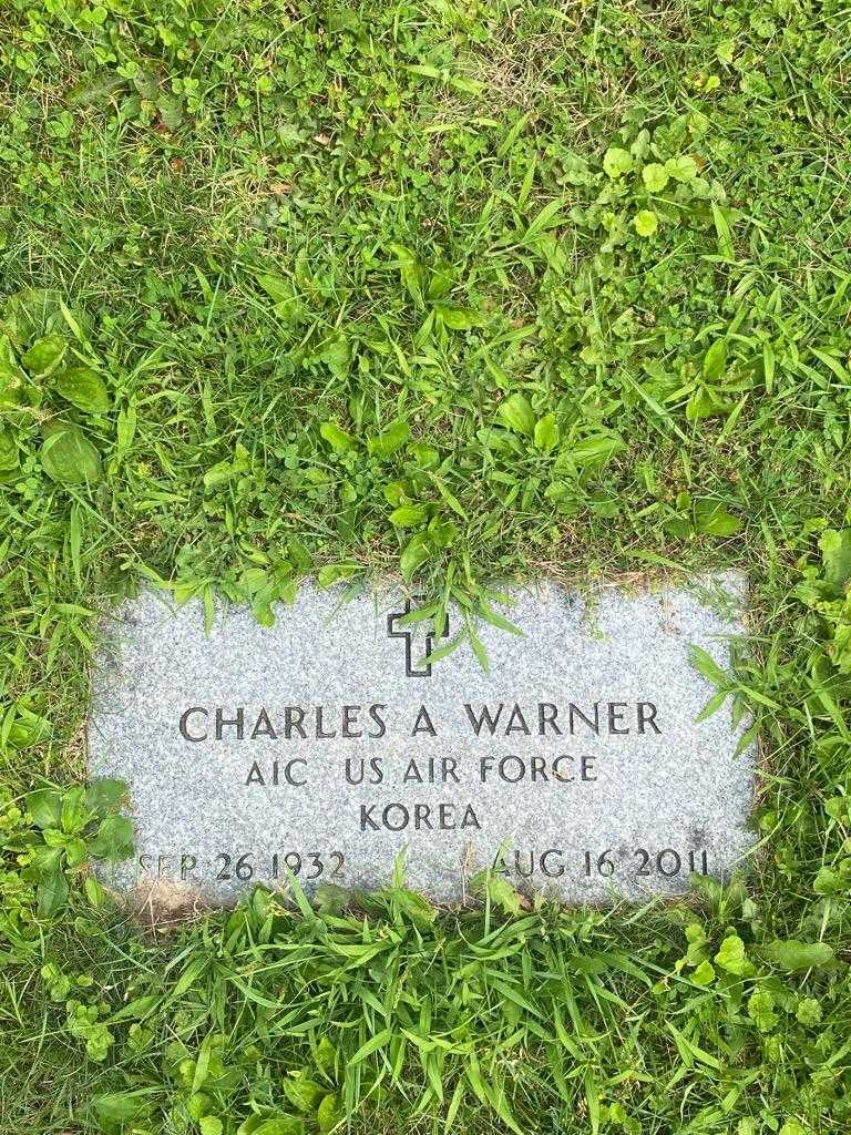Charles A. Warner's grave. Photo 1