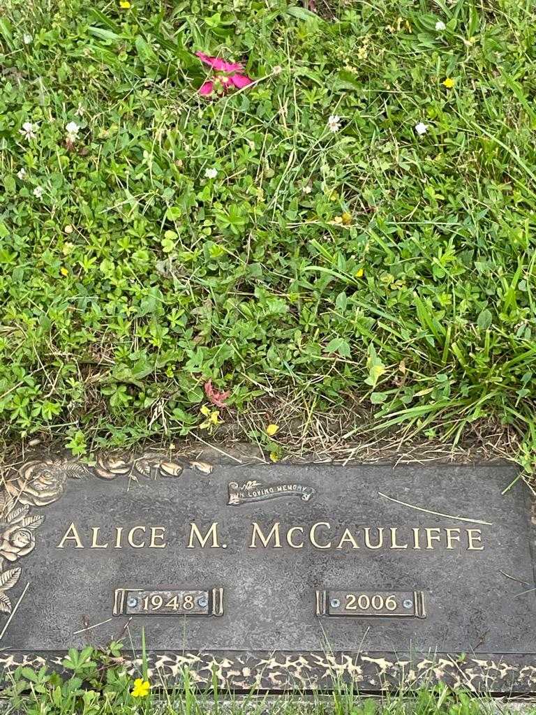 Alice M. McCauliffe's grave. Photo 3