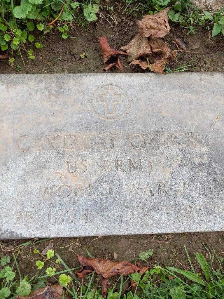 Clyde J. Quick's grave. Photo 3