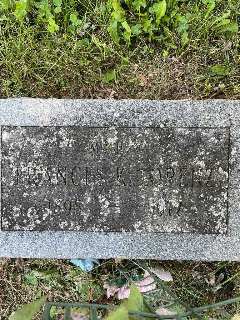 Frances K. Lorenz's grave. Photo 1