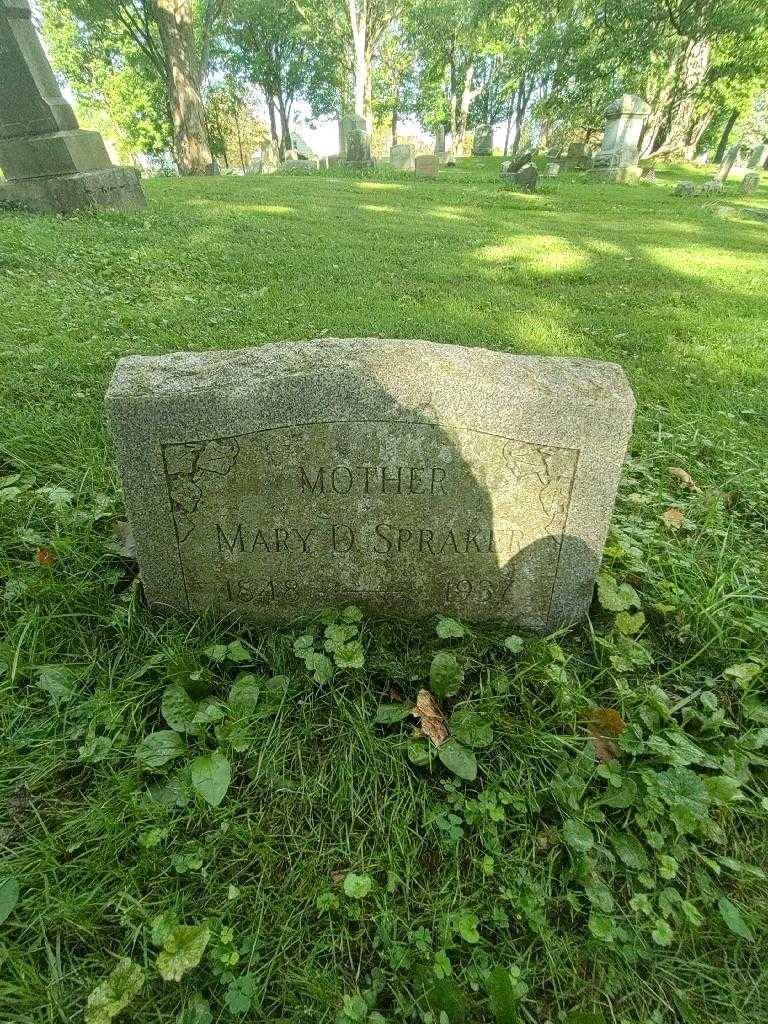 Mary D. Spraker's grave. Photo 2