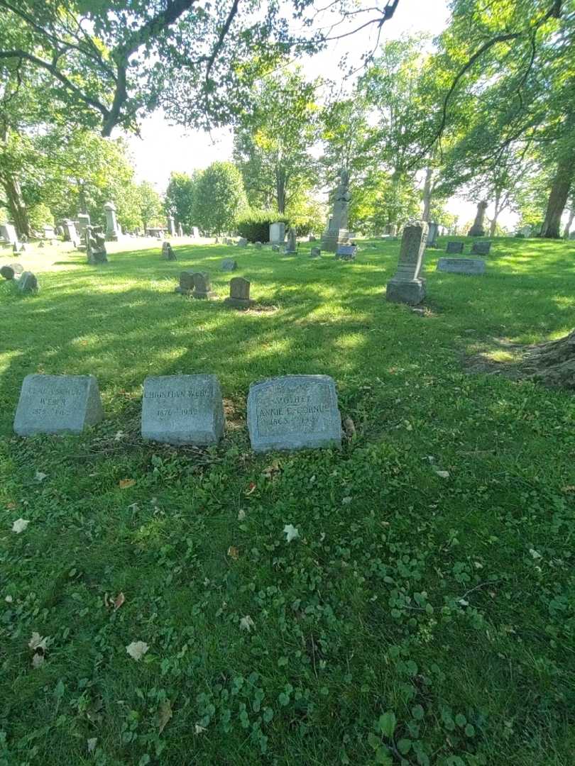 Annie E. Cornue's grave. Photo 1