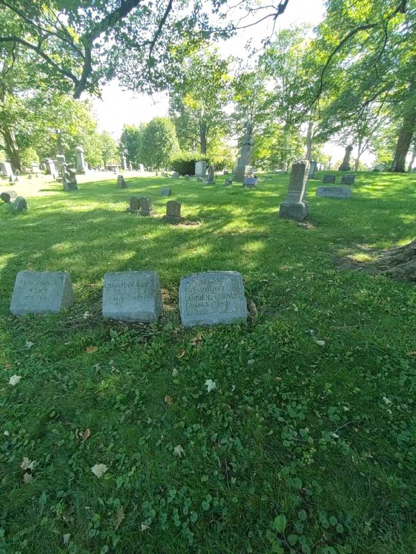 Annie E. Cornue's grave. Photo 1