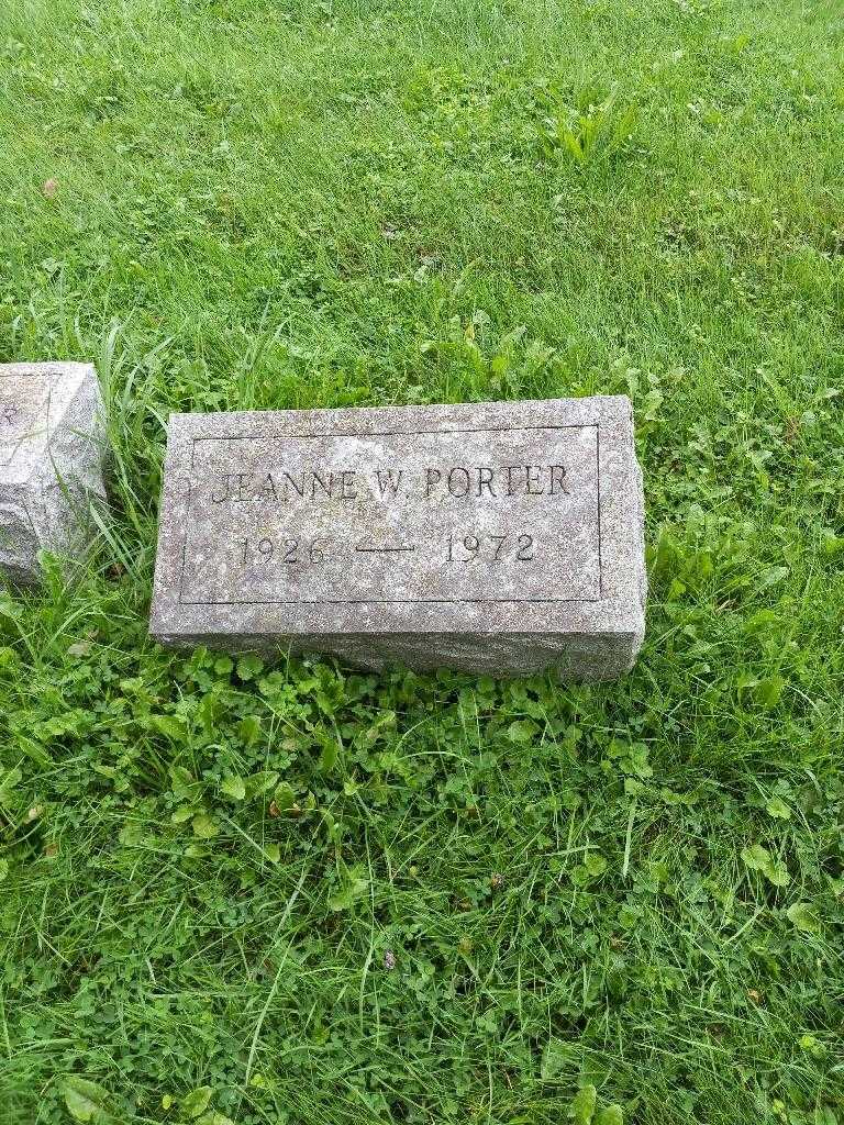 Jeanne W. Porter's grave. Photo 1