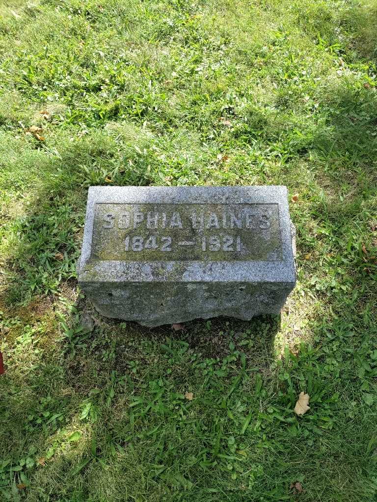 Sophia K. Haines's grave. Photo 2