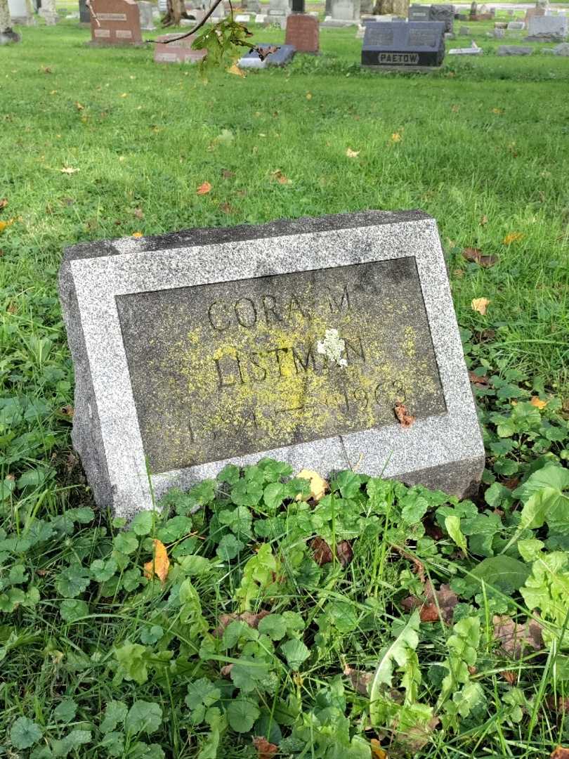 Cora M. Listman's grave. Photo 2