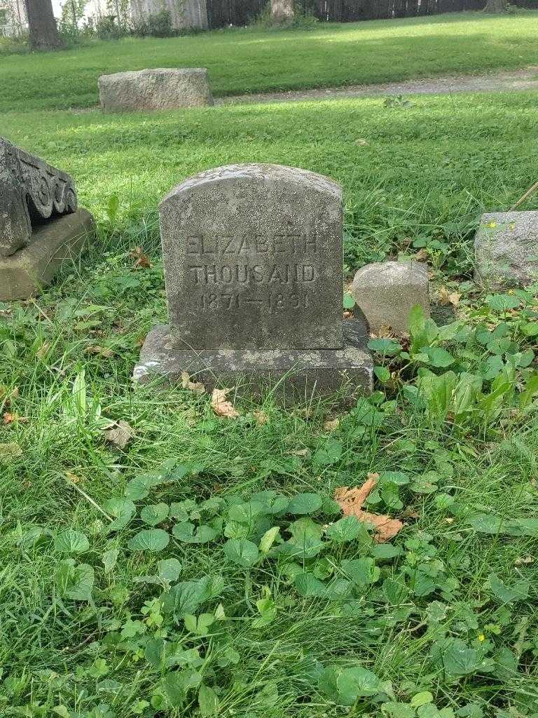 Elizabeth Thousand's grave. Photo 2