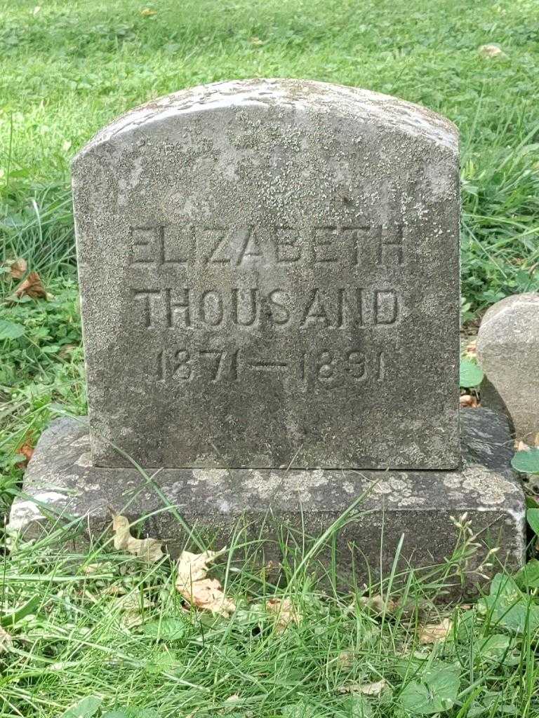 Elizabeth Thousand's grave. Photo 3