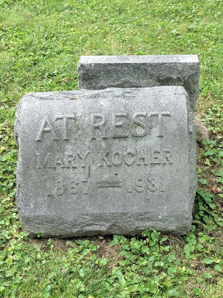 Mary Metzger Kocher's grave. Photo 3