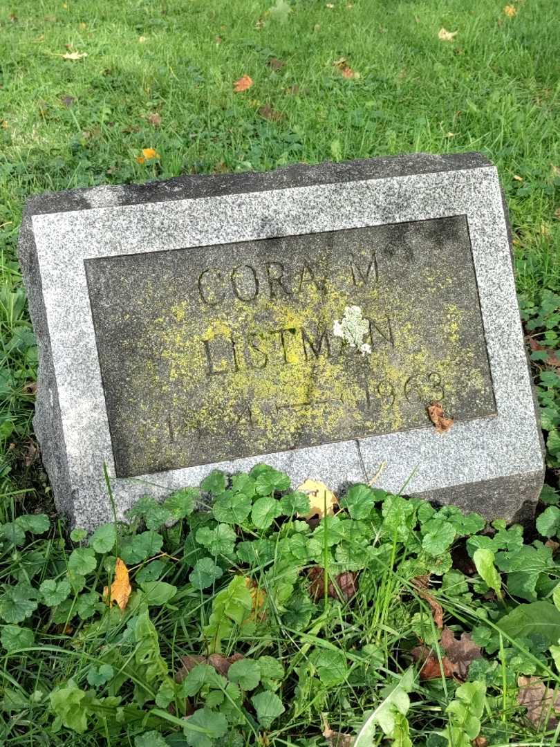 Cora M. Listman's grave. Photo 3