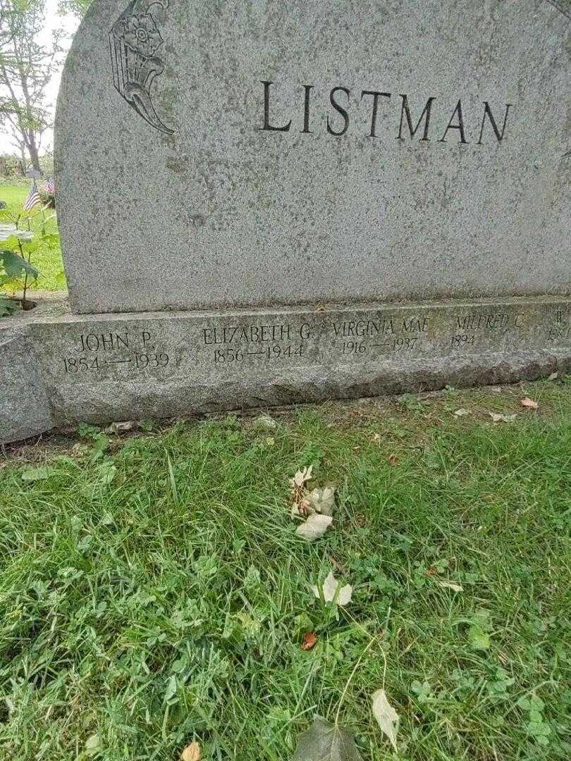 Elizabeth G. Listman's grave. Photo 3