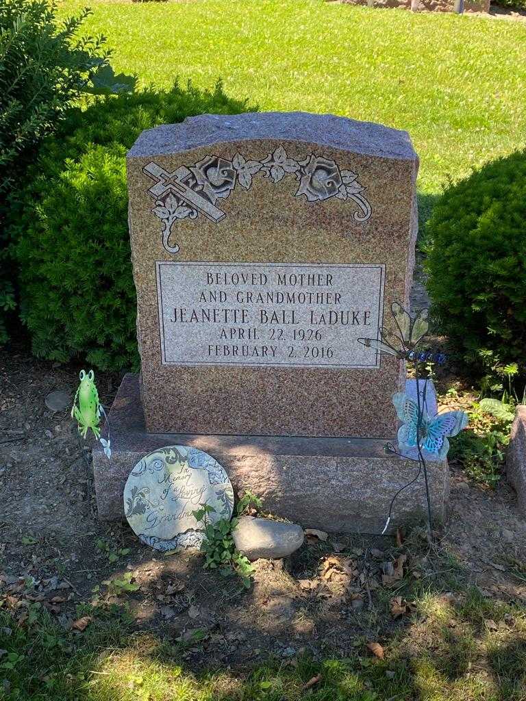 Jeanette Ball LaDuke's grave. Photo 3