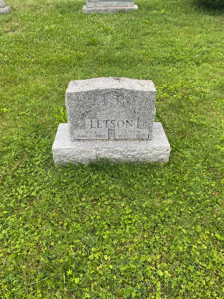 Ida R. Letson's grave. Photo 2