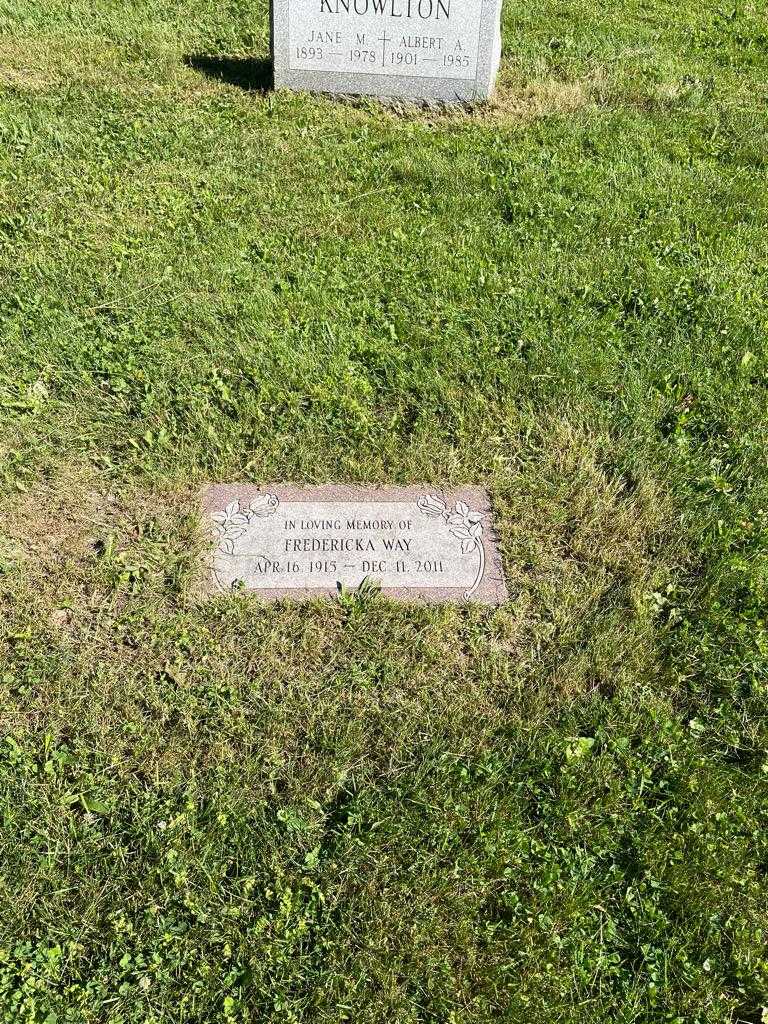 Fredericka Way's grave. Photo 2