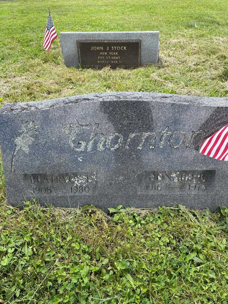 Donald B. Thornton's grave. Photo 3
