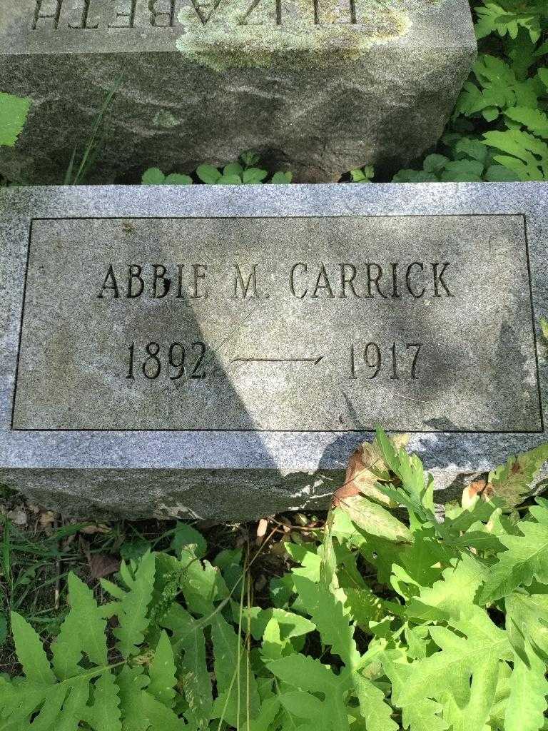 Abbie M. Carrick's grave. Photo 2
