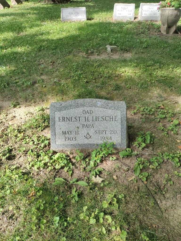 Ernest H. "Papa" Liesche's grave. Photo 1