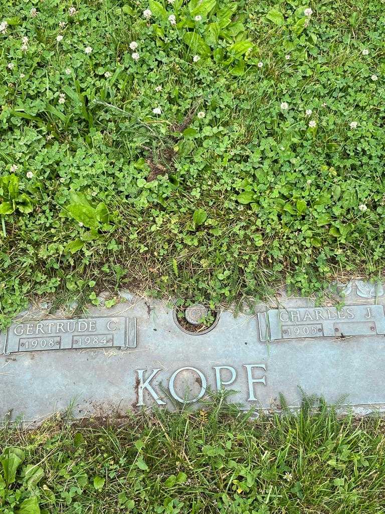 Charles J. Kopf's grave. Photo 3