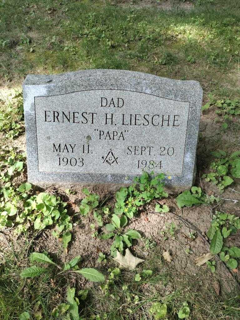 Ernest H. "Papa" Liesche's grave. Photo 3