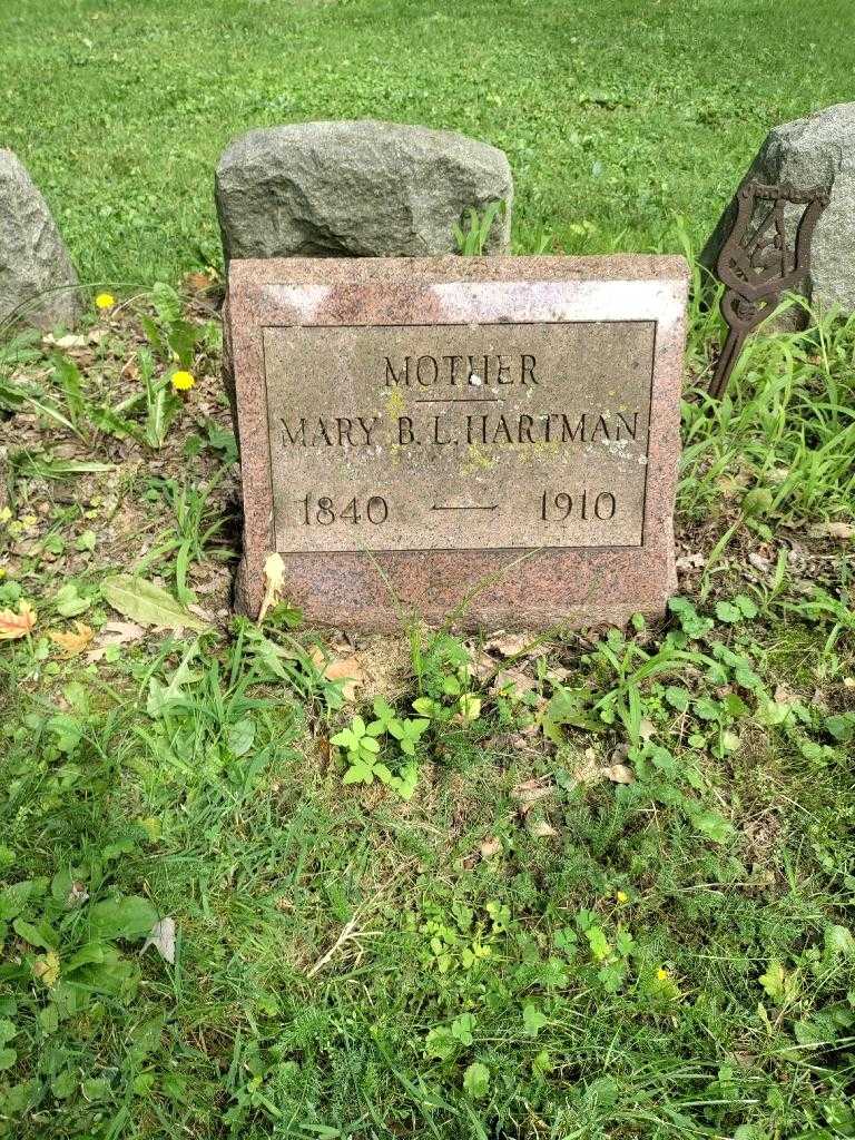 Mary B.L. Hartman's grave. Photo 2