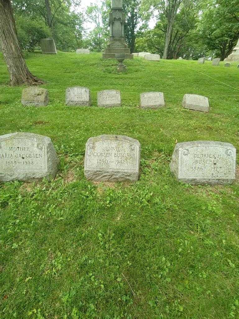 Jennie Jacobsen Buscher's grave. Photo 1