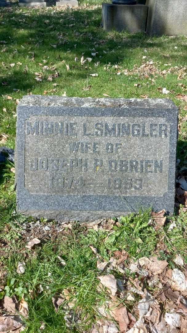 Minnie L. O'Brien Smingler's grave. Photo 3