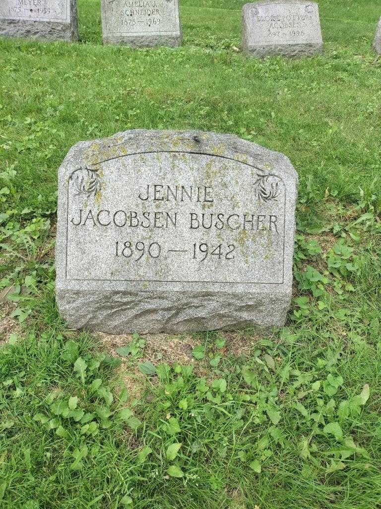 Jennie Jacobsen Buscher's grave. Photo 3