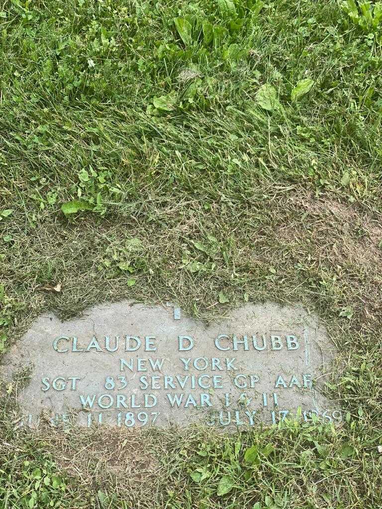 Claude D. Chubb's grave. Photo 3