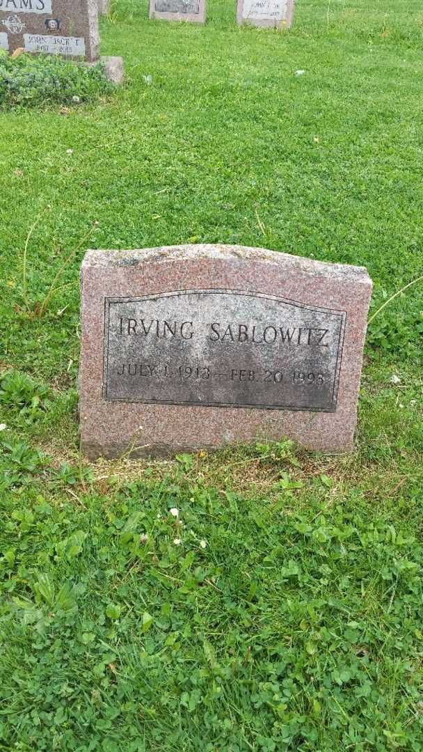 Irving Sablowitz's grave. Photo 2