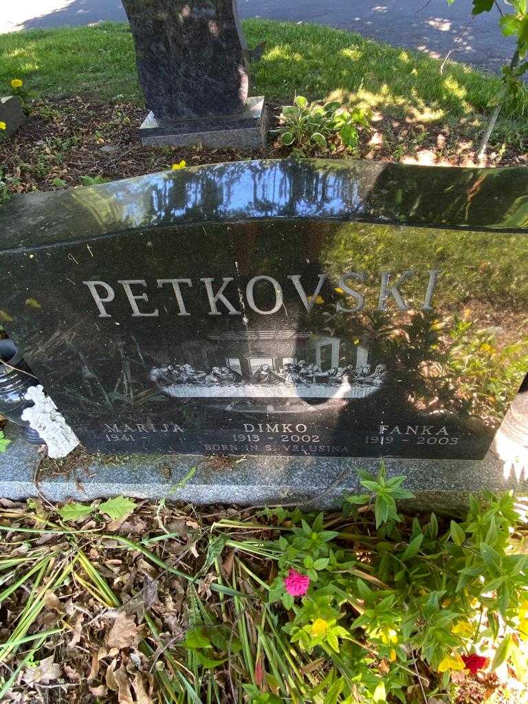 Fanka Petkovski's grave. Photo 1