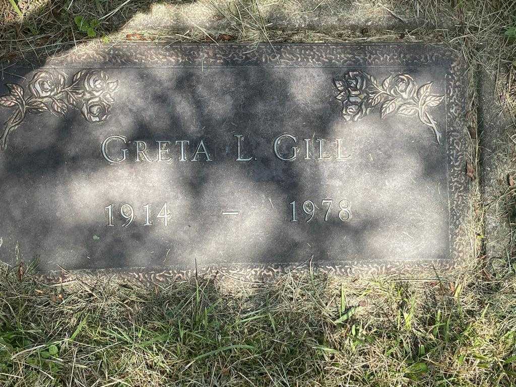 Greta L. Gill's grave. Photo 3