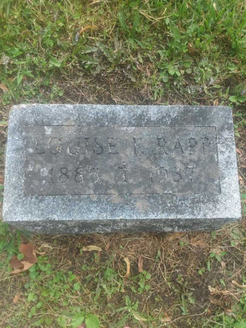Louise F. Rapp's grave. Photo 3