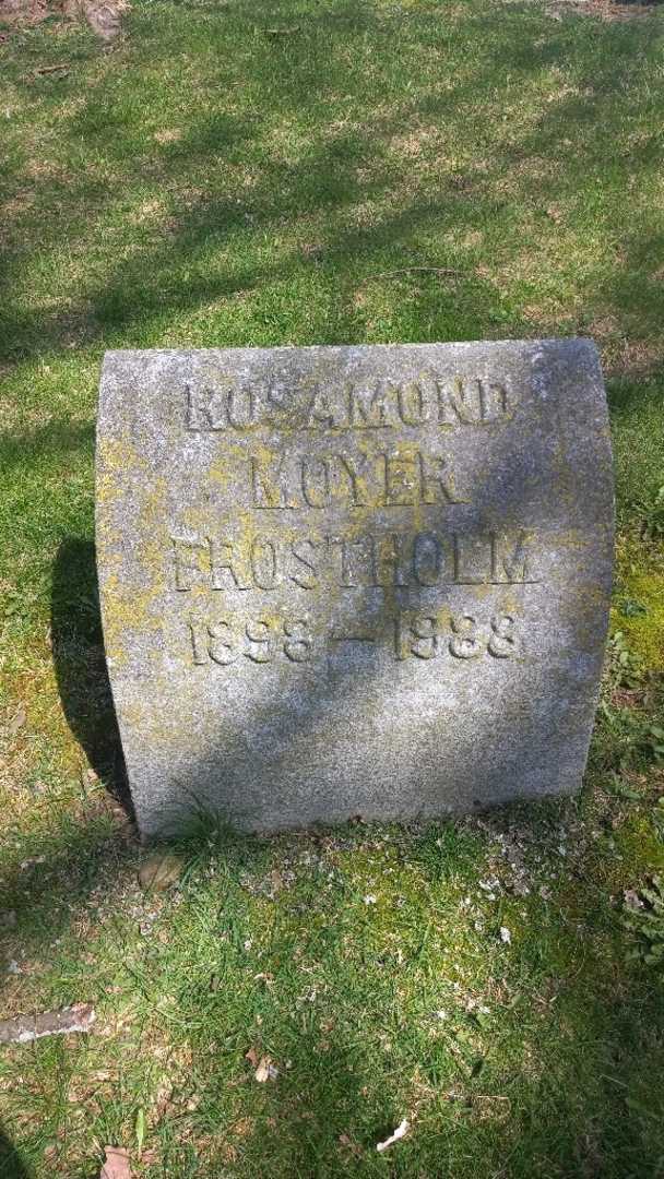 Rosamond Moyer Frostholm's grave. Photo 3