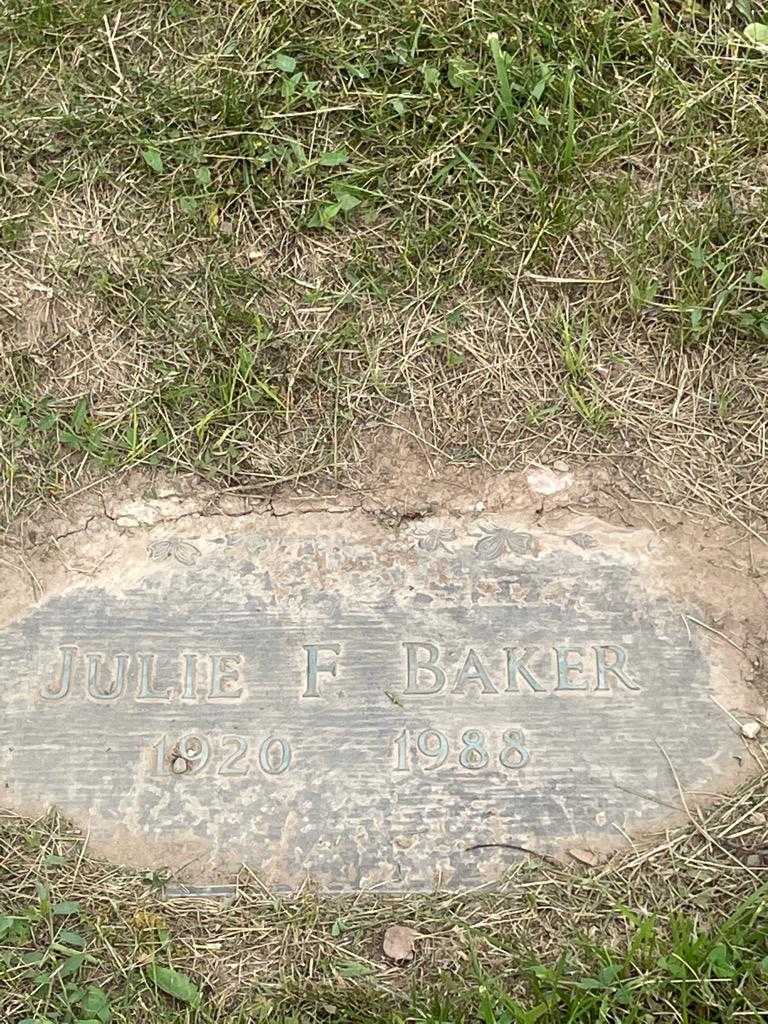 Julie F. Baker's grave. Photo 3