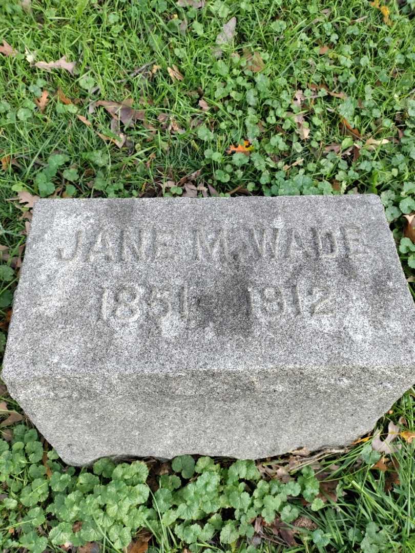 Jane M. Wade's grave. Photo 3