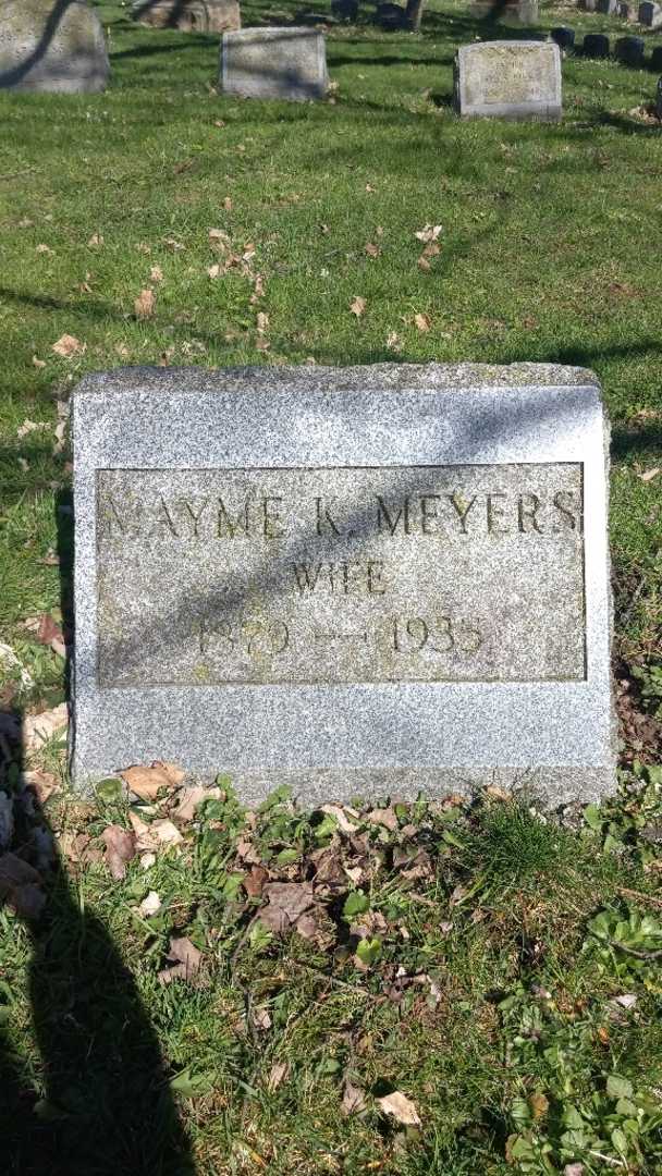 Mayme K. Meyers's grave. Photo 3